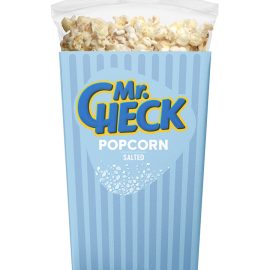 Mr.Check popcorn with salt in a box, 150g.