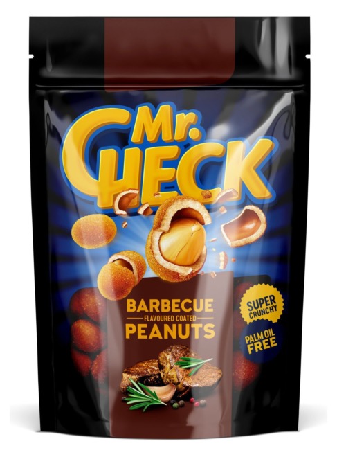 Orzeszki ziemne Mr.Check w skorupkach o smaku barbecue, 150 g
