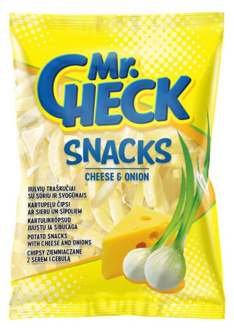 Chips di patate Mr.Check al gusto formaggio e cipolla, 50 g