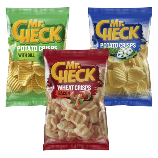 Mr. Check traškučiai ir užkandžiai 150g – įvairių skonių