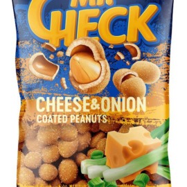 Mr.Check žemės riešutai luobelėje sūrio ir svogūnų skonio, 180 g