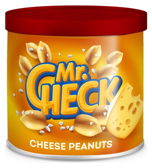 Mr.Check roasted peanuts in a tin with cheese, 140 g